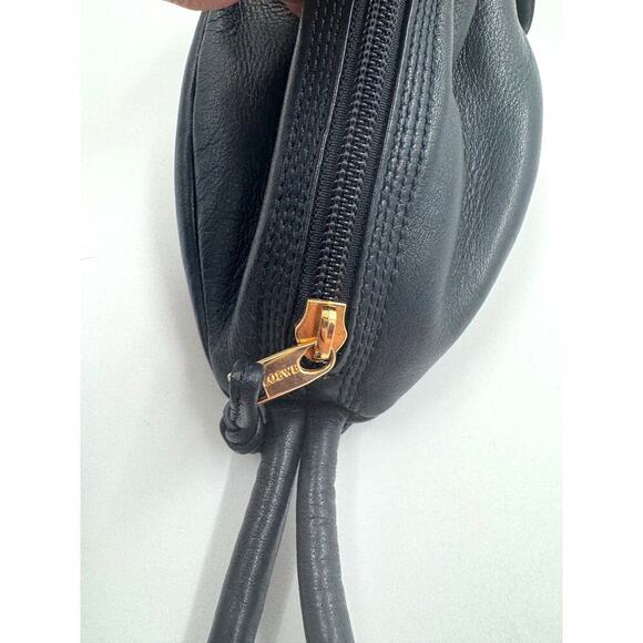 Loewe Anagram Flower Leather Black Wristlet Bag Charm Zipper Closure - Picture 5 of 11